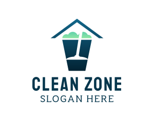 Bucket Mop Cleaning logo design