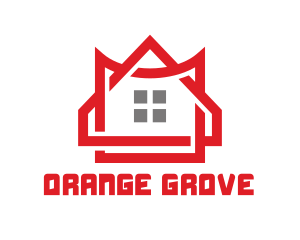 Modern Orange House logo design