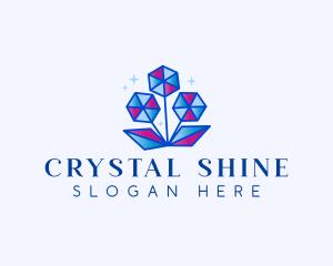 Jewelry Crystal Flower logo design