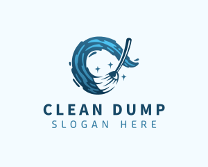 Housekeeping Cleaning Mop logo design