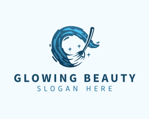 Housekeeping Cleaning Mop logo design