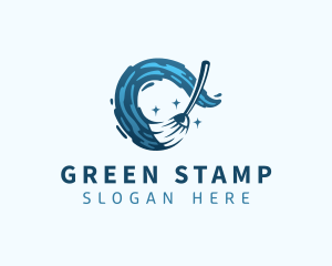 Housekeeping Cleaning Mop logo design