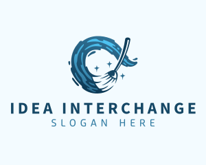 Housekeeping Cleaning Mop logo design