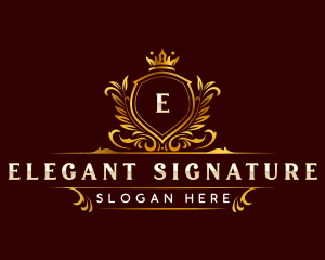 Elegant Crown Monarch logo design