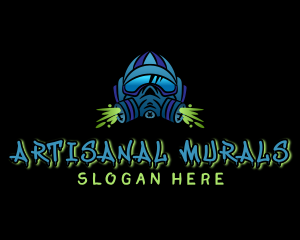 Muralist Gas Mask logo design