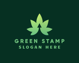 Cannabis Leaf Arrow logo design