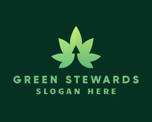 Cannabis Leaf Arrow logo design