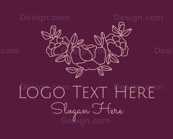 Rose Bouquet Wreath Logo