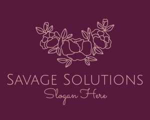 Rose Bouquet Wreath Logo