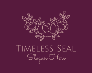 Rose Bouquet Wreath Logo