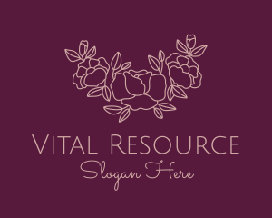 Rose Bouquet Wreath Logo