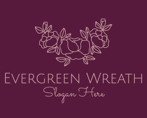 Rose Bouquet Wreath logo design