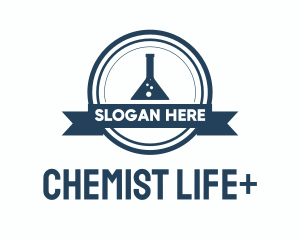 Blue Chemistry Flask Badge logo