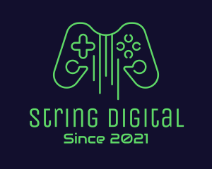 Guitar String Game Controller logo design