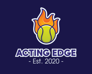 Flaming Tennis Ball logo design