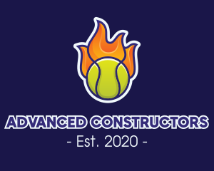 Flaming Tennis Ball logo design