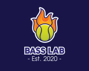 Flaming Tennis Ball logo design