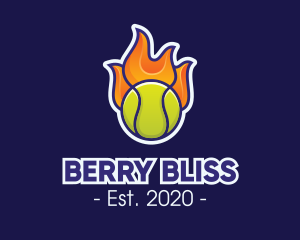 Flaming Tennis Ball logo design