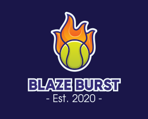 Flaming Tennis Ball logo design