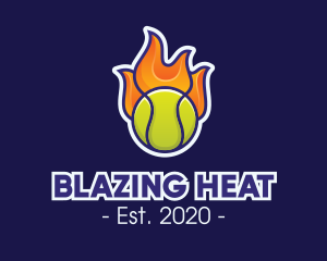 Flaming Tennis Ball logo design