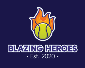 Flaming Tennis Ball logo design