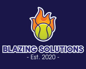 Flaming Tennis Ball logo design