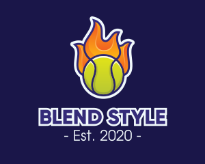 Flaming Tennis Ball logo design