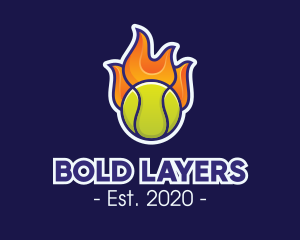 Flaming Tennis Ball logo design