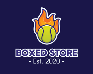 Flaming Tennis Ball logo design