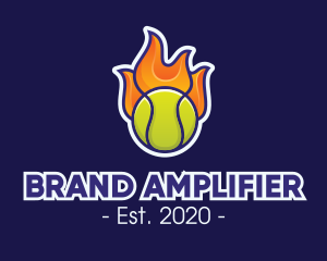 Flaming Tennis Ball logo design