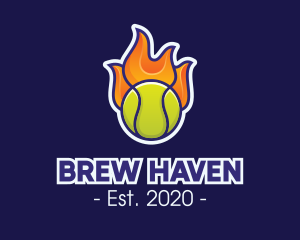 Flaming Tennis Ball logo design