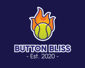 Flaming Tennis Ball logo design