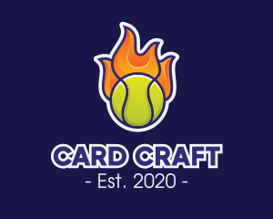 Flaming Tennis Ball logo design