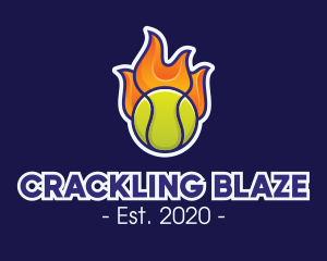 Flaming Tennis Ball logo design