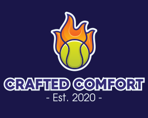 Flaming Tennis Ball logo design