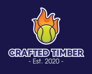 Flaming Tennis Ball logo design