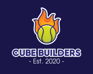 Flaming Tennis Ball logo design