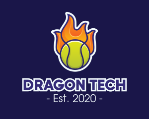 Flaming Tennis Ball logo design