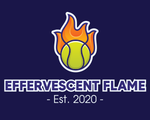 Flaming Tennis Ball logo design