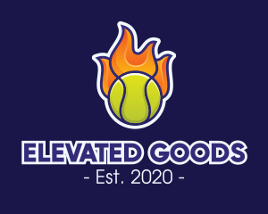 Flaming Tennis Ball logo design