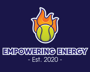 Flaming Tennis Ball logo design