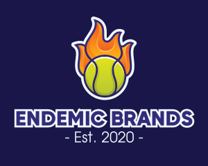 Flaming Tennis Ball logo design