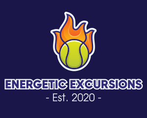 Flaming Tennis Ball logo design