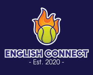 Flaming Tennis Ball logo design