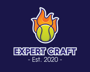 Flaming Tennis Ball logo design