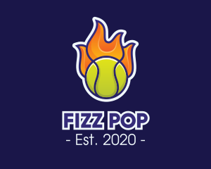 Flaming Tennis Ball logo design