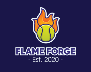 Flaming Tennis Ball logo design