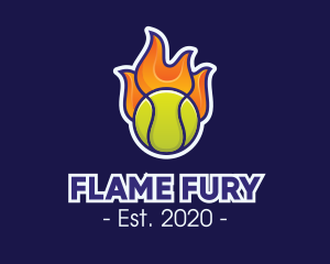 Flaming Tennis Ball logo design