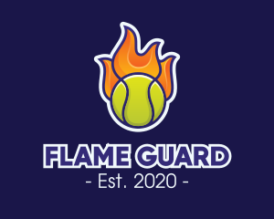 Flaming Tennis Ball logo design