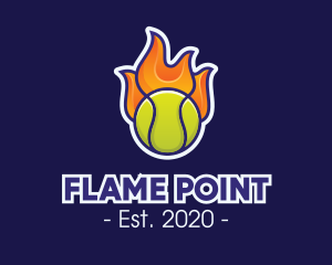 Flaming Tennis Ball logo design